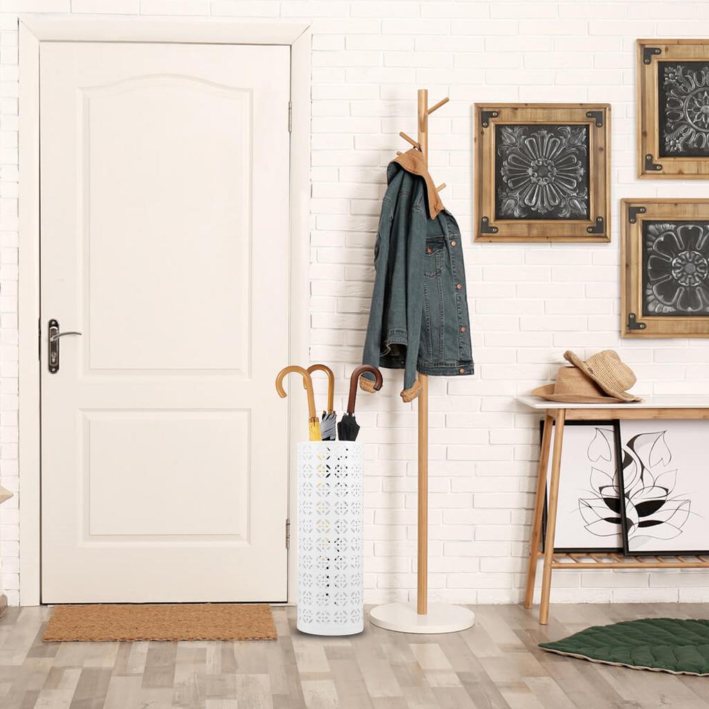 Nový stojan na deštníky, kovový kulatý dutý držák na deštníky, vnitřní držák na hole pro domácí vchod, kancelář, hotel