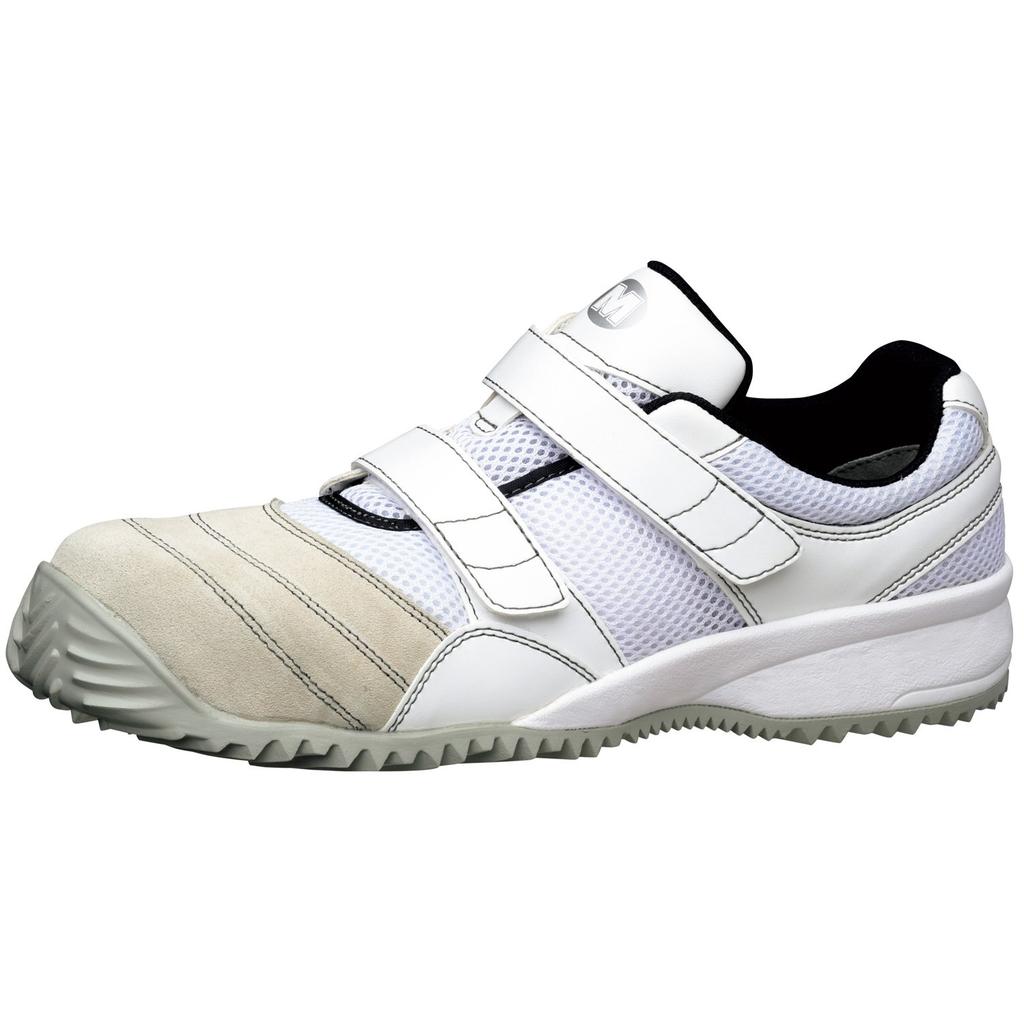 Midori Anzen TS115N Safety Work JSAA Professional Lightweight and Size Shoes, Certified, Sneakers, Breathable, White, 27.5cm