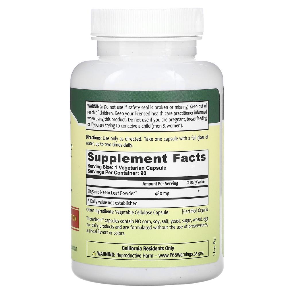 Neem Leaf, 480Mg, 90 Veggie Capsules