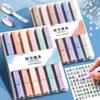 6Pcs/Set Double Headed Pastel Highlighters Soft Tip Hand Account Pens  School Office Supplies