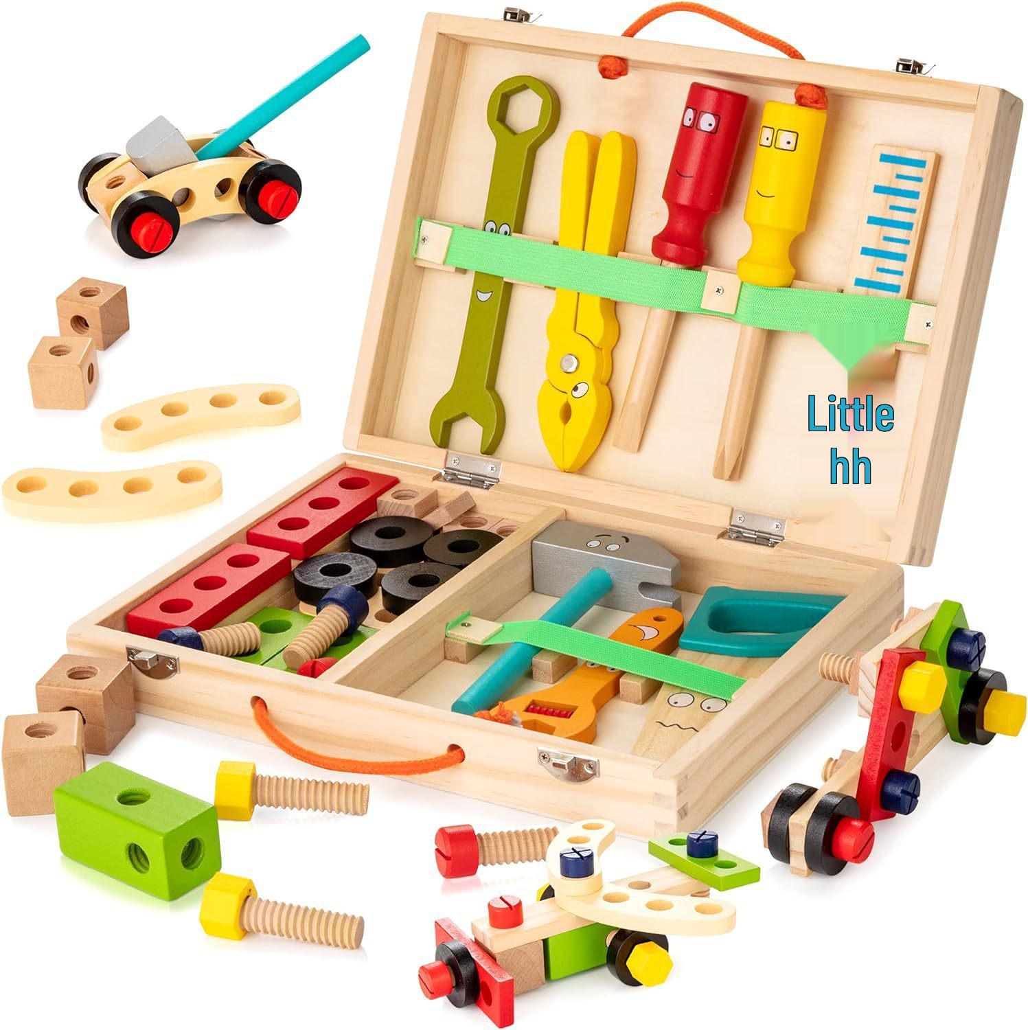 

Children s Wooden Repair Tool Set: Role-Playing Educational Toy with Assembly & Disassembly Nuts