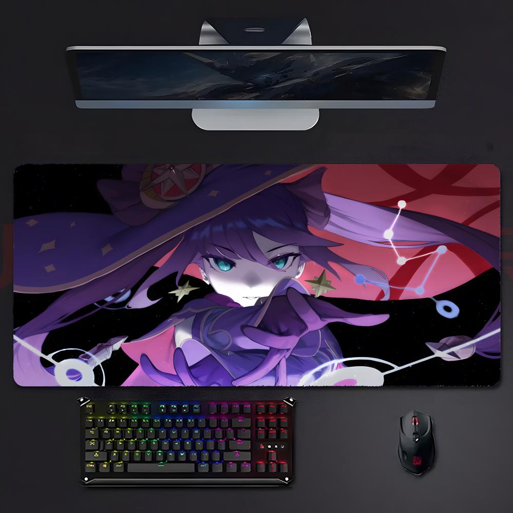Mysterious Pretty Game Genshin Impact Mona Mouse Pad Large Gaming Mousepad With Stitched Edges Thickened Desk Mat Pc
