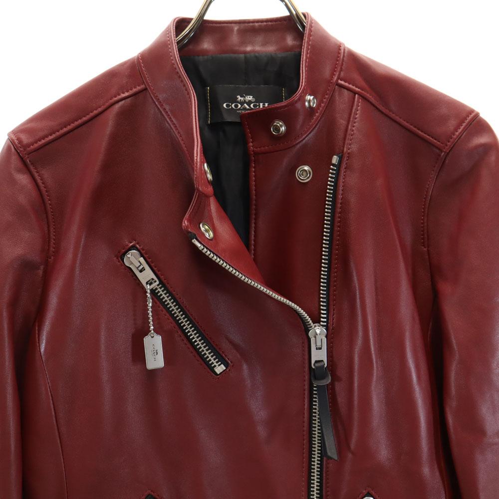 COACH F33830 Double riders jacket S Red leather jacket Women Used
