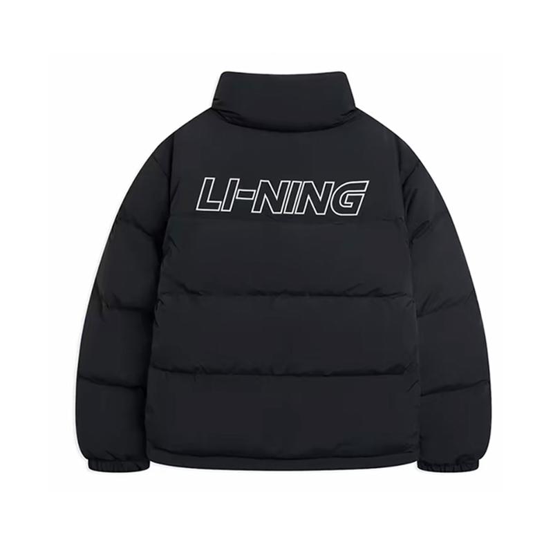 Li Ning Down Jackets Unisex Standard Black Stand Collar Thickened AYMS305