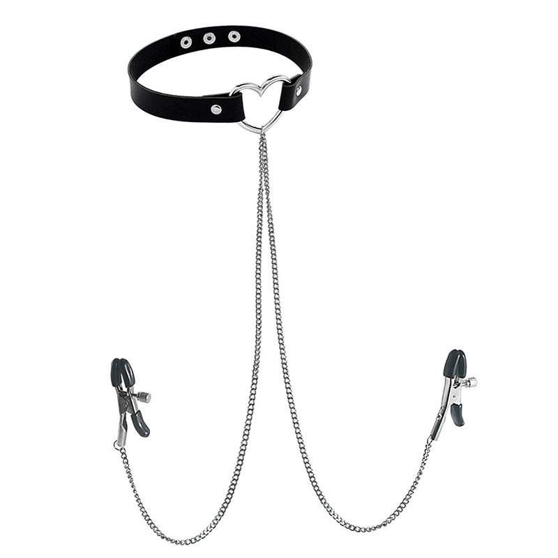 1Pc Nippel Ring Mit Choker Halskette Punk Stil Lange Kette Nippel Barbell Piercing Schmuck