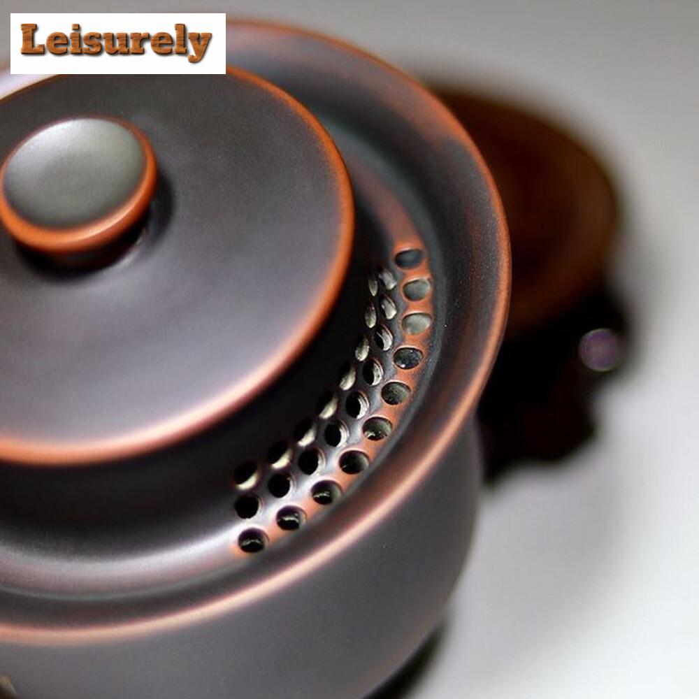 180ml Qinzhou Nixing Pottery Handheld Cover Bowl Masters Handmade Bamboo Gaiwan Portable Chinese Tea Maker Pot Kung Fu Teaset