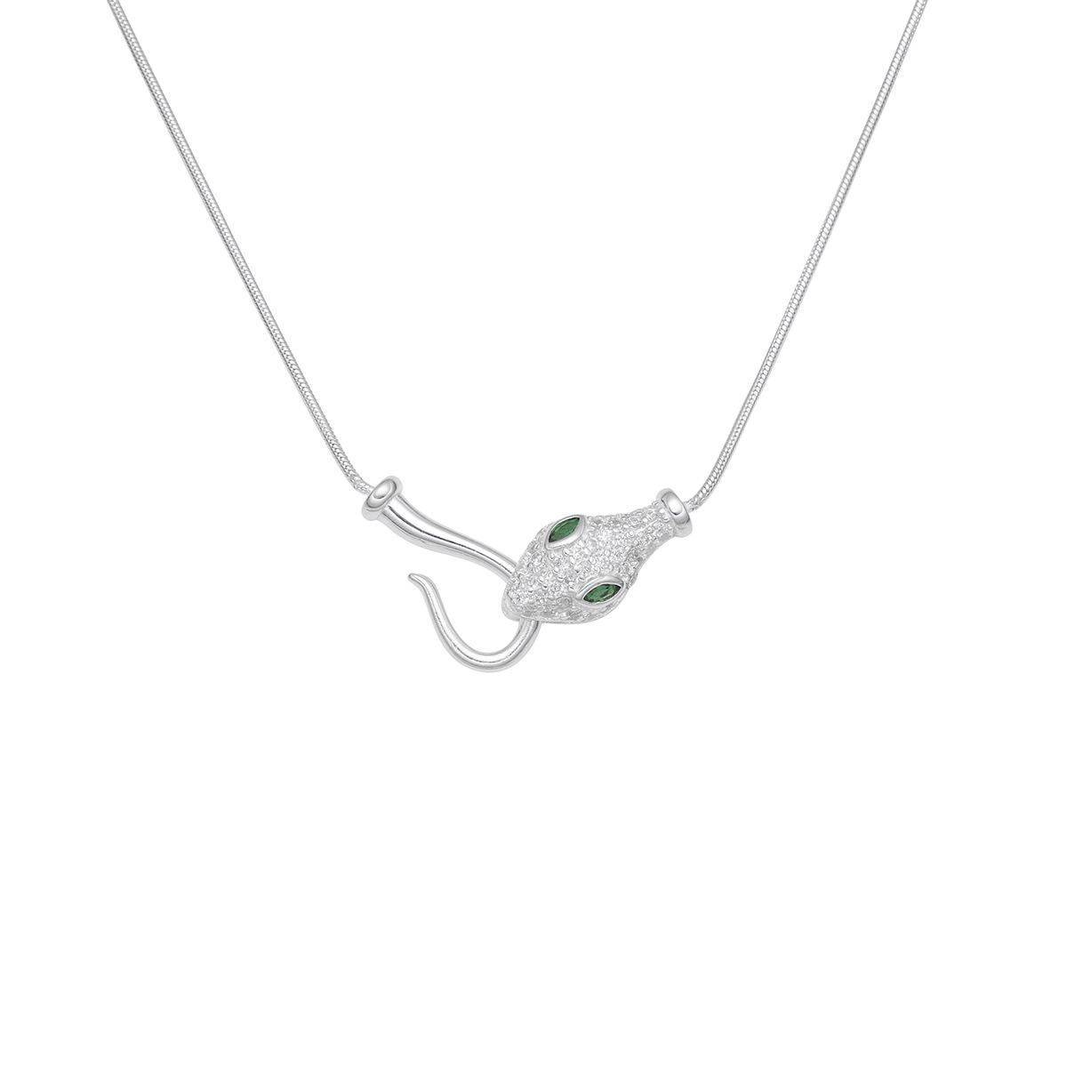 

925 Sterling Silver Snake Necklace Women s Year of Snake Snake Head Snake Bone Chain Fashion Versatile Tassel Zircon Clavicle Chain Neck Chain Jewelry 925 Silver