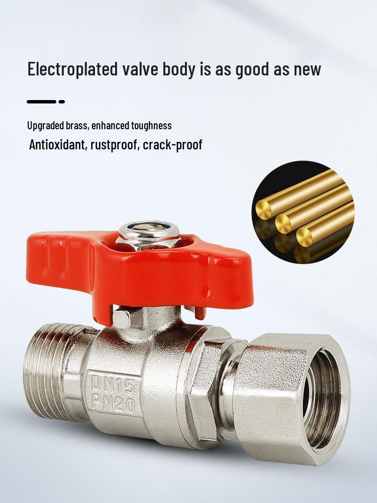 All-Copper DN15 Male & Female Threaded Union Ball Valve for Hot & Cold Water with Thickened Copper Ball Core