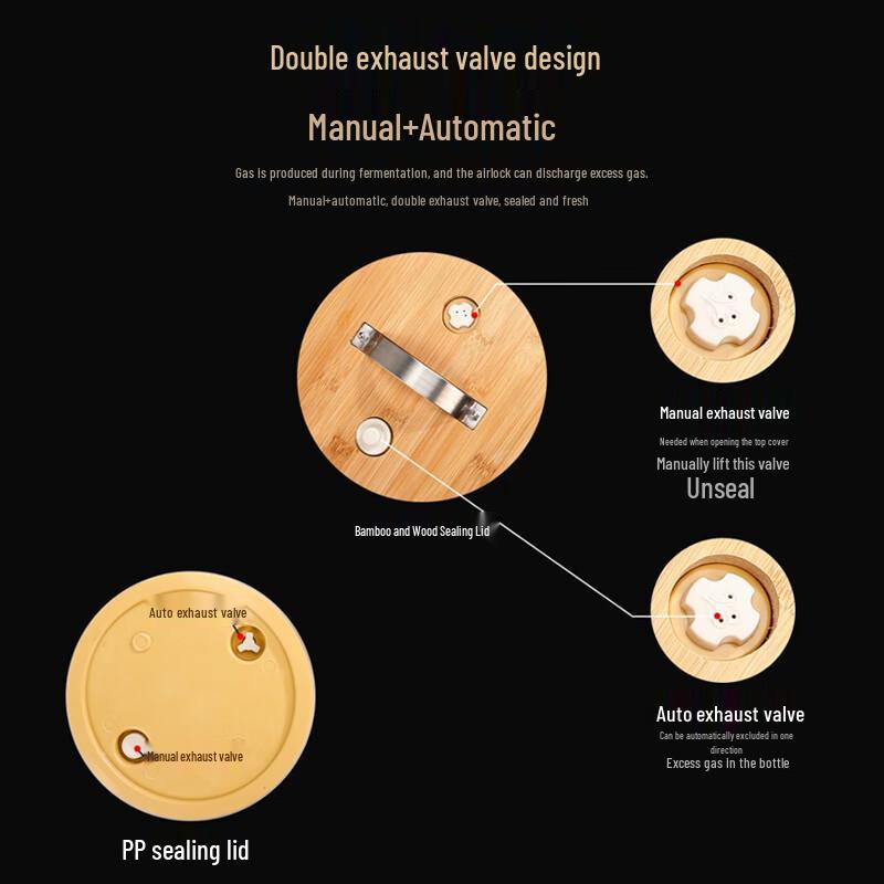 Huabeishi Glas Getränkespender mit Edelstahlhahn und Bambusständer