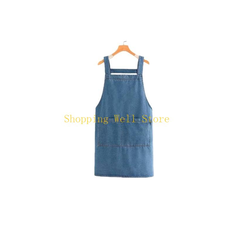 KX4B Adult Apron - Underweight Cotton Apron with Front Pocket, Meet Back Aprons for Women Men, Jean Kitchen Apron S