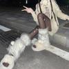 Faux Furs Leg Warmer,Warm Fuzzy Leg Warmer Boot Cuff Cover for Party Costumes Womens Fall Winter Leggings Socks  White Hair Ball 40CM