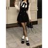 Spring and autumn 2026 new female rich daughter waist thin French strap fake two-piece dress children