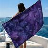 Purple Ghost HalloweenBeach Towel Ultra-fine Fiber Quick Drying Absorbent Beach Swimming Vacationvacation Essentials Gifts