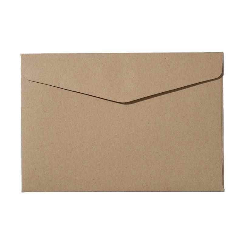 10Pcs European Blank Retro Kraft Paper Envelope 22 * 11cm Self-adhesive White Kraft Paper Envelope Bag
