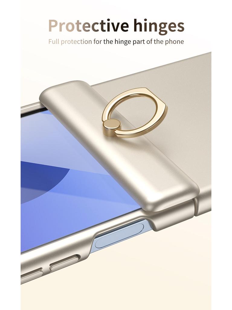 Samsung Z Flip7/6/5 Sturzsichere Handyhülle mit 4/3 Fingerringständer & Vollabdeckungsfolie