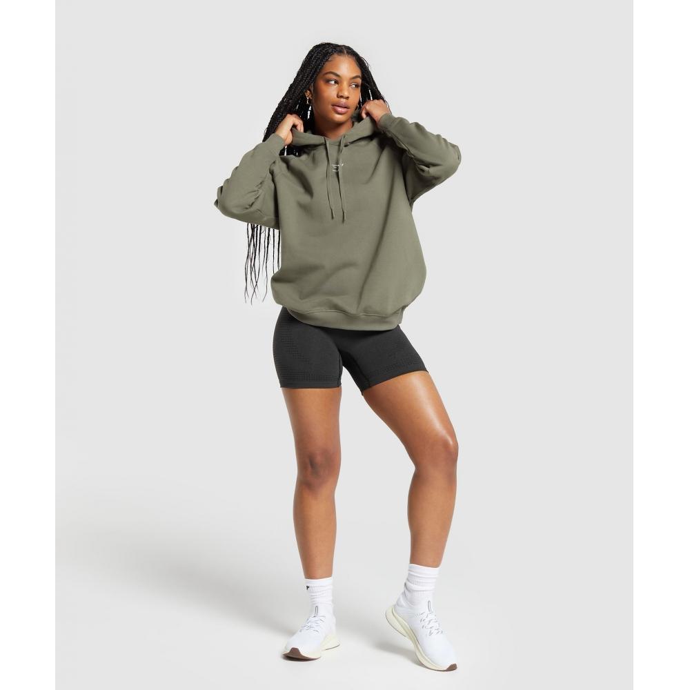 

GYMSHARK Training Oversized Флисовая толстовка с капюшоном, зеленая B5A7N ECH1