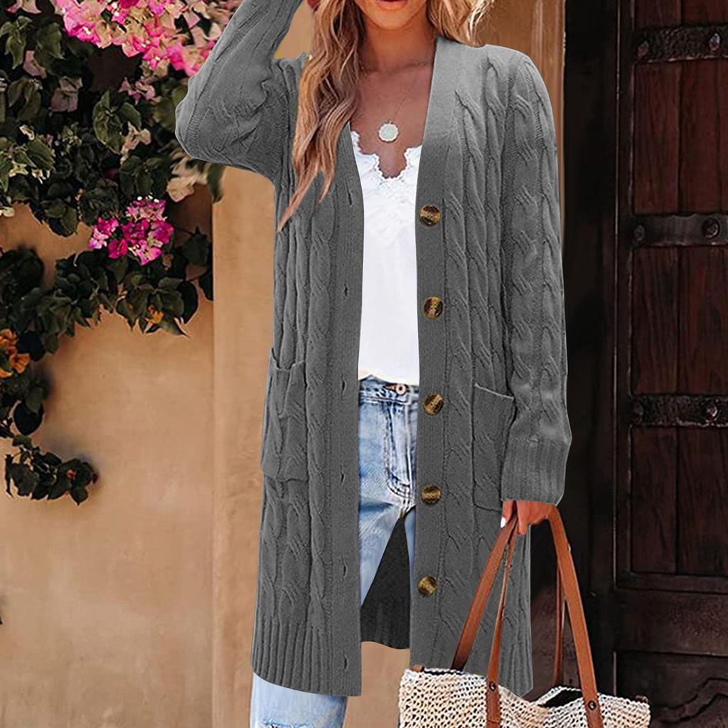 Women's Knitted Cardigan Loose, Large-sized, Laid-back Style Knitted Cardigan Sweater Coat