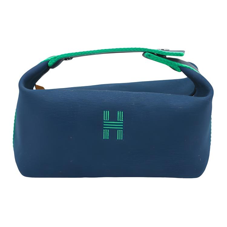 Hermes Bride-A-Brac Palladium Coated Canvas Storage Bag Men bags Navy-Blue H103222M03