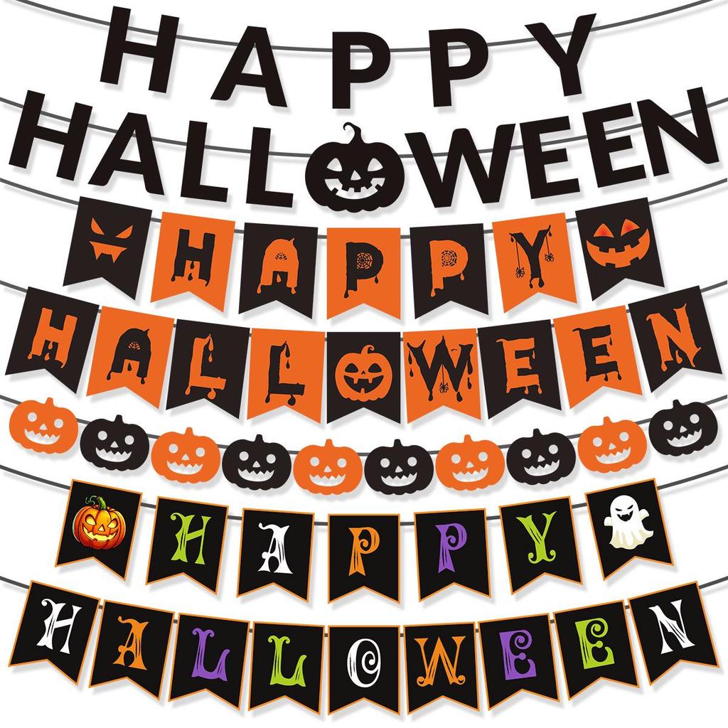 2025 Halloween Themed Party Decoration Banner for Families, Schools, and Shopping Malls