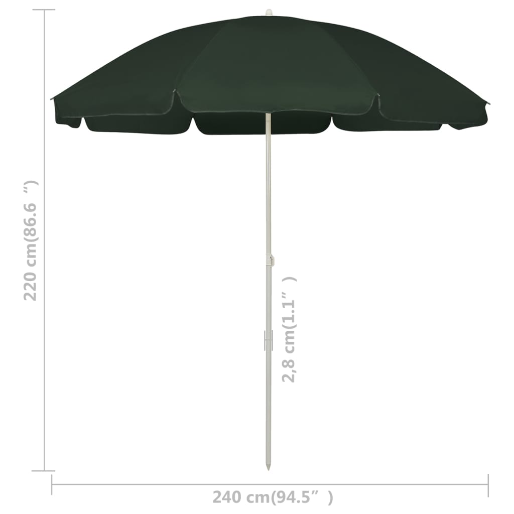 Beach Umbrella Green 240 Cm