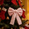 Valentine's Day Pink Plush Big Bow Atmosphere Decoration Pink Cute Creative Decorative Plush Bow Fluffy Edge Bows Ornament