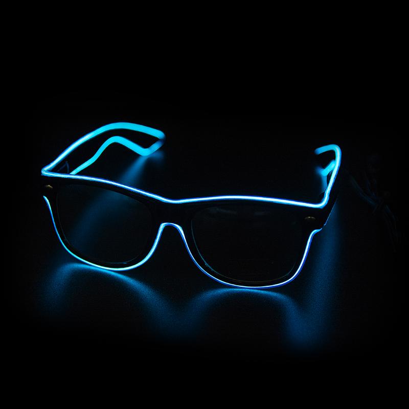 Leuchtende LED-Brille, Neon-Party-Brille, blinkende EL-Draht-Glow-Galaxy, leuchtende Neuheit, Geschenk, leuchtende Sonnenbrille, helles Lichtzubehör