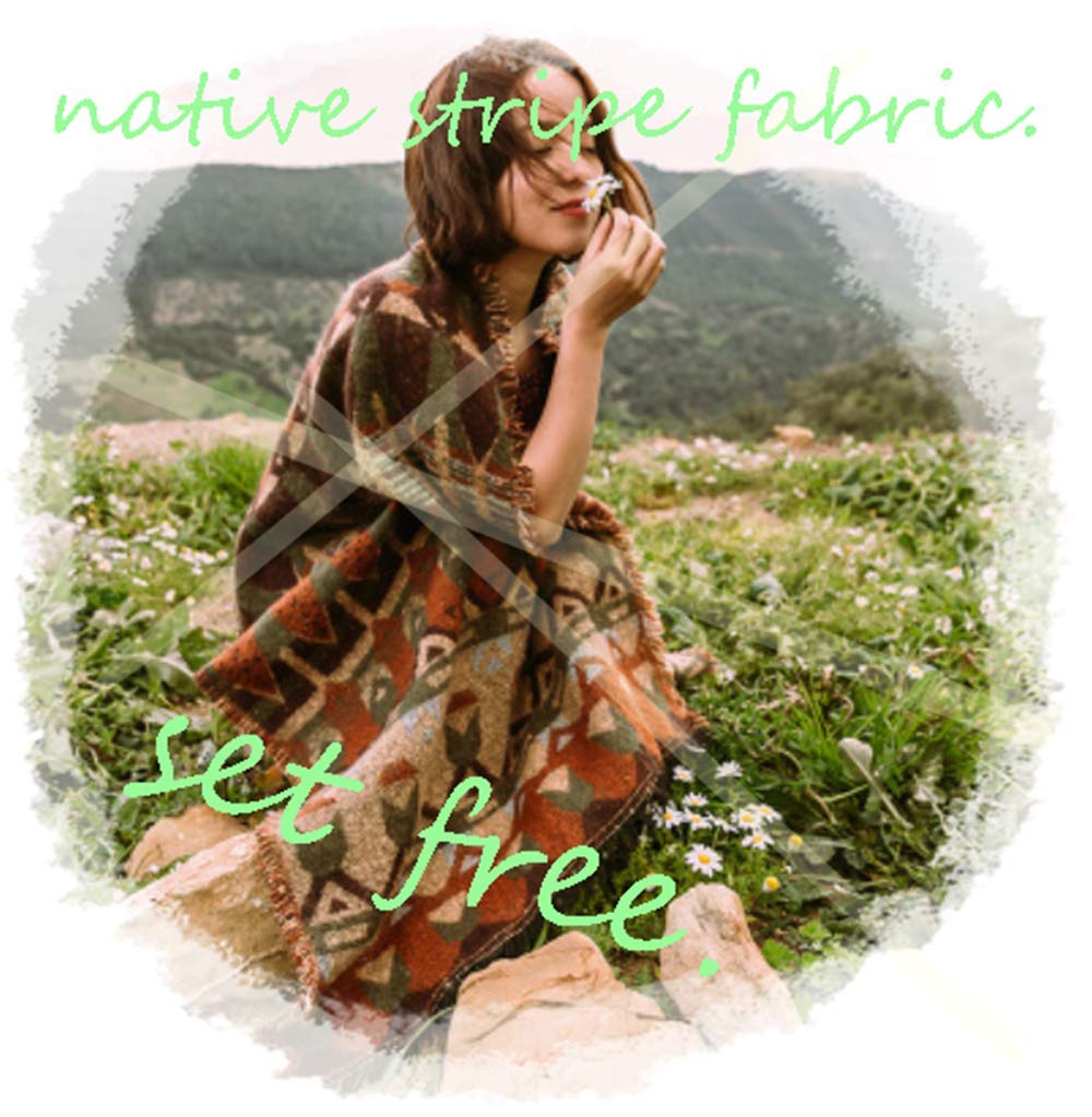 Ethnic Striped Fabric Native American Craft Handmade Bag Denim Crafts Break Fabric, 2m, Scraps, Pattern, Ortega, Supplies, Making, Remake, (Day