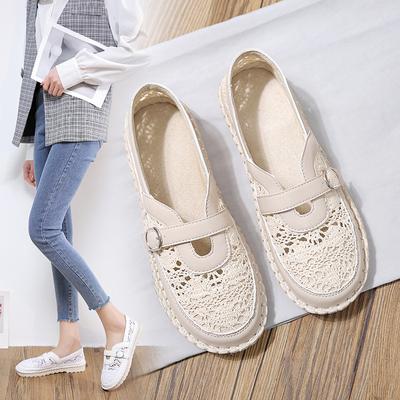 Scarpe alla moda con lacci freschi 2024 estate nuove scarpe singole da donna comode versatili casual quotidiane traspiranti cave