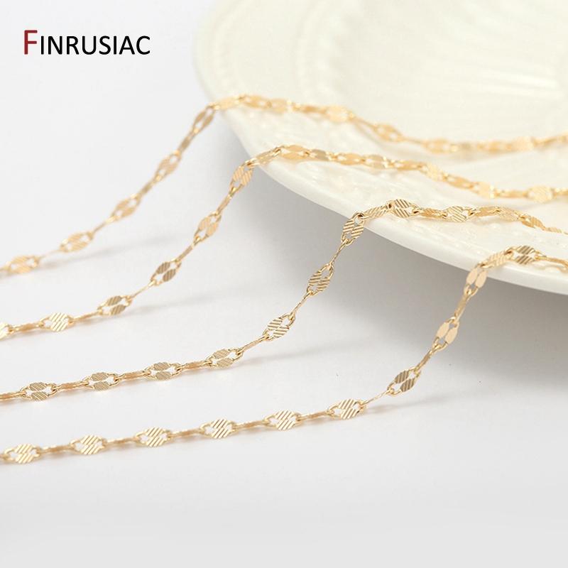 

Handmade DIY Jewellery Making Chain Material, 14k Gold Plated 2.5mm Metal Chain Accessories For Making Earrings Necklaces Length 1 meter