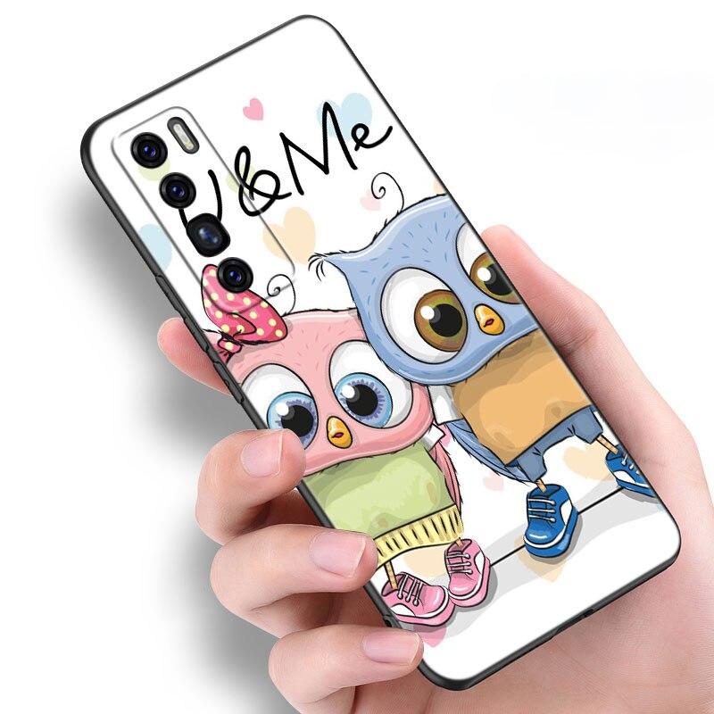 Kreskówkowa Sowa Słodkie Sowy Etui Dla Huawei NOVA 8 9 Pro 8i 7i 7SE Y60 5T Mate 40 30 20 10 Lite Honor 50 30 Premium Pro Plus 30S Pokrowiec