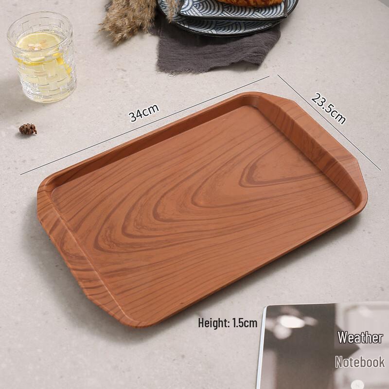 A1 Imitation Wood Grain Plastic Rectangular Tea Tray