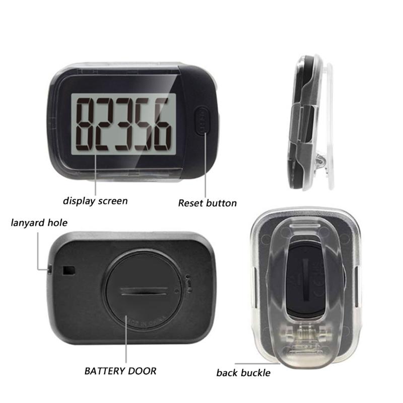Digital Step Trackers Single Touch Operation Pedometer Step Counter With Large LCD Screen For Walking Running Activity