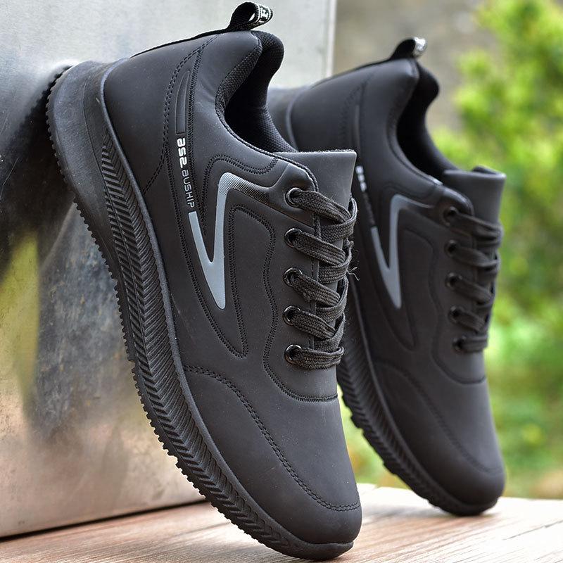 Men's Waterproof Leather Sneakers - Non-slip, Breathable, Casual Korean Style for Autumn/Winter
