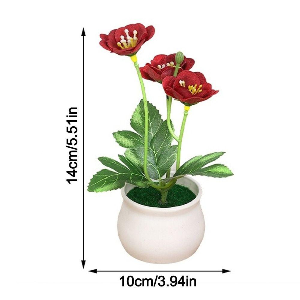 Fleur Artificielle Plante Fleur de Prunier Présentoir de Comptoir Plante Artificielle Fleur en Pot Décoration de Maison
