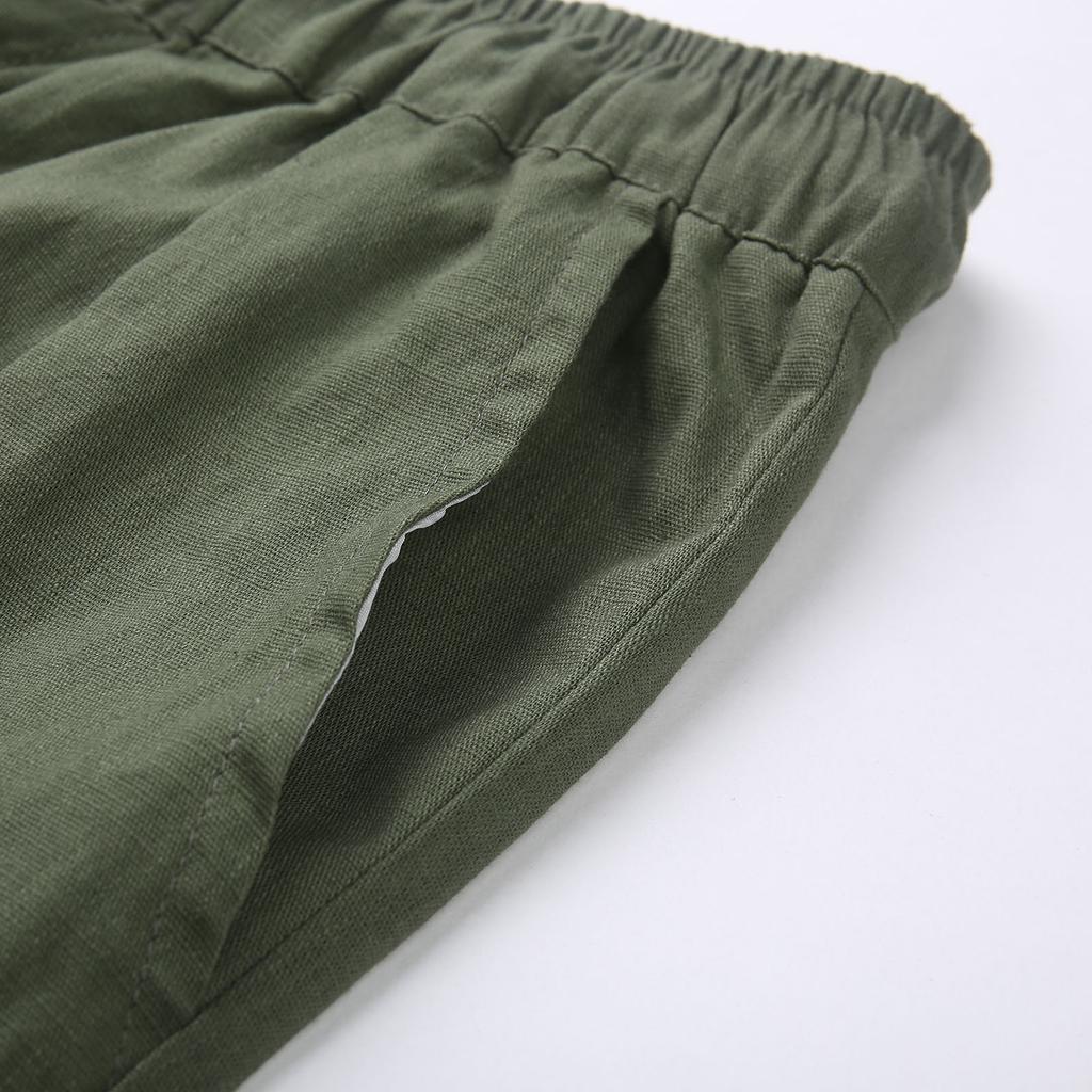 Men's Linen Loose Fitting Casual Lightweight Elastic Waist Pants Yoga Pants Loungewear