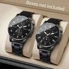 2PCS Men Business Watches Fashion Arabic Roma Dial Quartz Watch for Man Black Clock Reloj Hombre