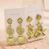 Set da 3 paia in acrilico stile spiaggia con conchiglie e stelle marine, orecchini multipli per donna, orecchini a card, versatili per l'uso quotidiano