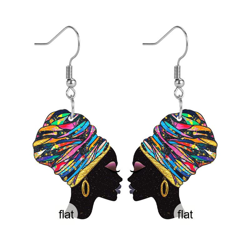 Boucles d'oreilles acryliques Symbole de liberté Mois de l'histoire des Noirs pour Femmes Filles, Bijoux festifs d'unité noire de style bohème Boucles d'oreilles Fille africaine avec foulard