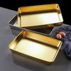 Stainless Steel Rectangular Serving Tray with Transparent Lid