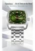 OFNS Men's Quartz Watch - Barrel-Shaped Steel, Silicone Strap, Waterproof, Luminous, Double Calendar, Trendy Casual Design