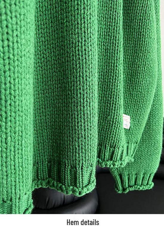 Korean Style High Neck Chunky Knit Sweater: Women's Autumn/Winter Loose Fit Knitwear