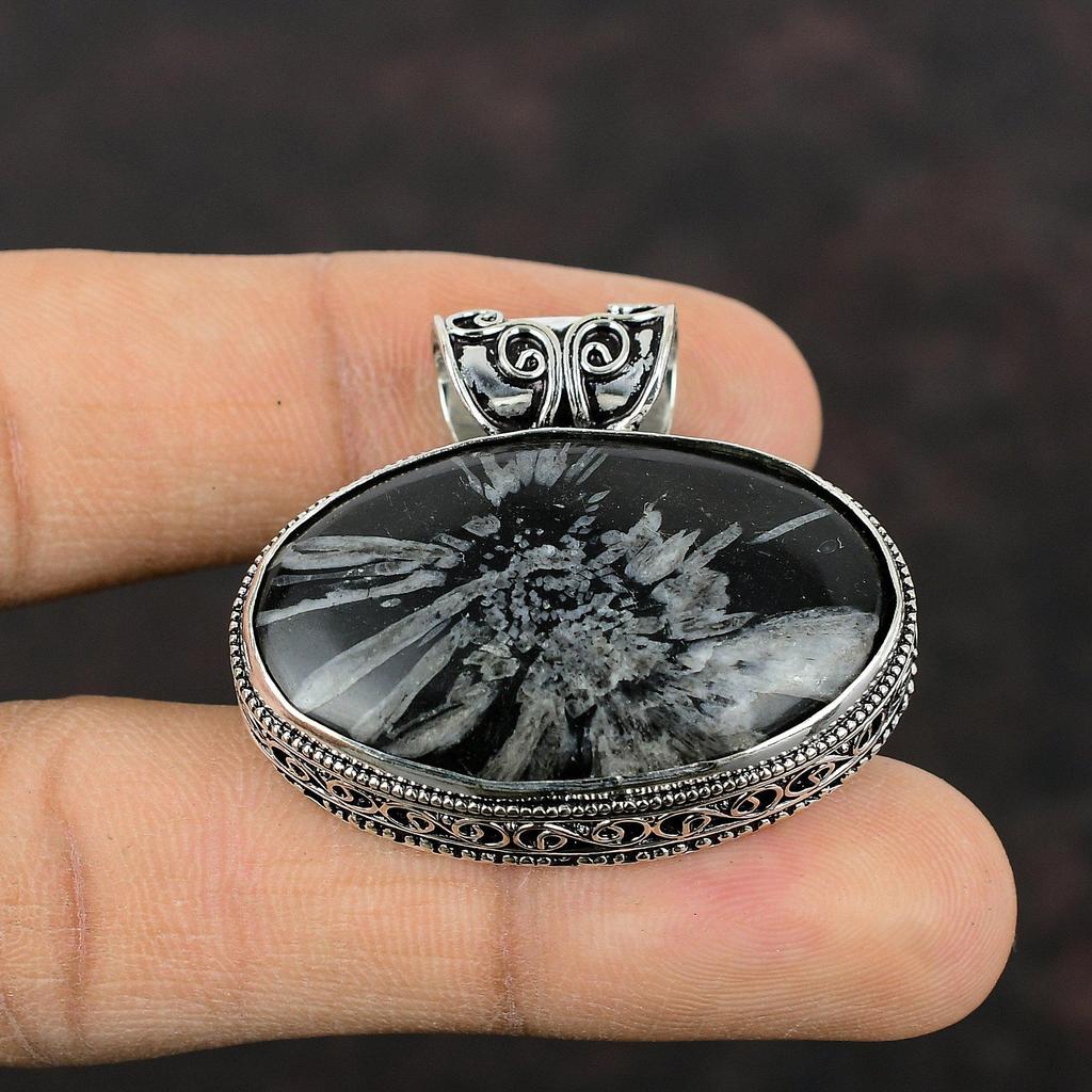 Krysantemum Ädelstenshänge Handgjorda Smycken 925 Sterlingsilver Hänge Fint Hänge Boho Hippie Smycken Vintage Hänge Gåva Till Mamma