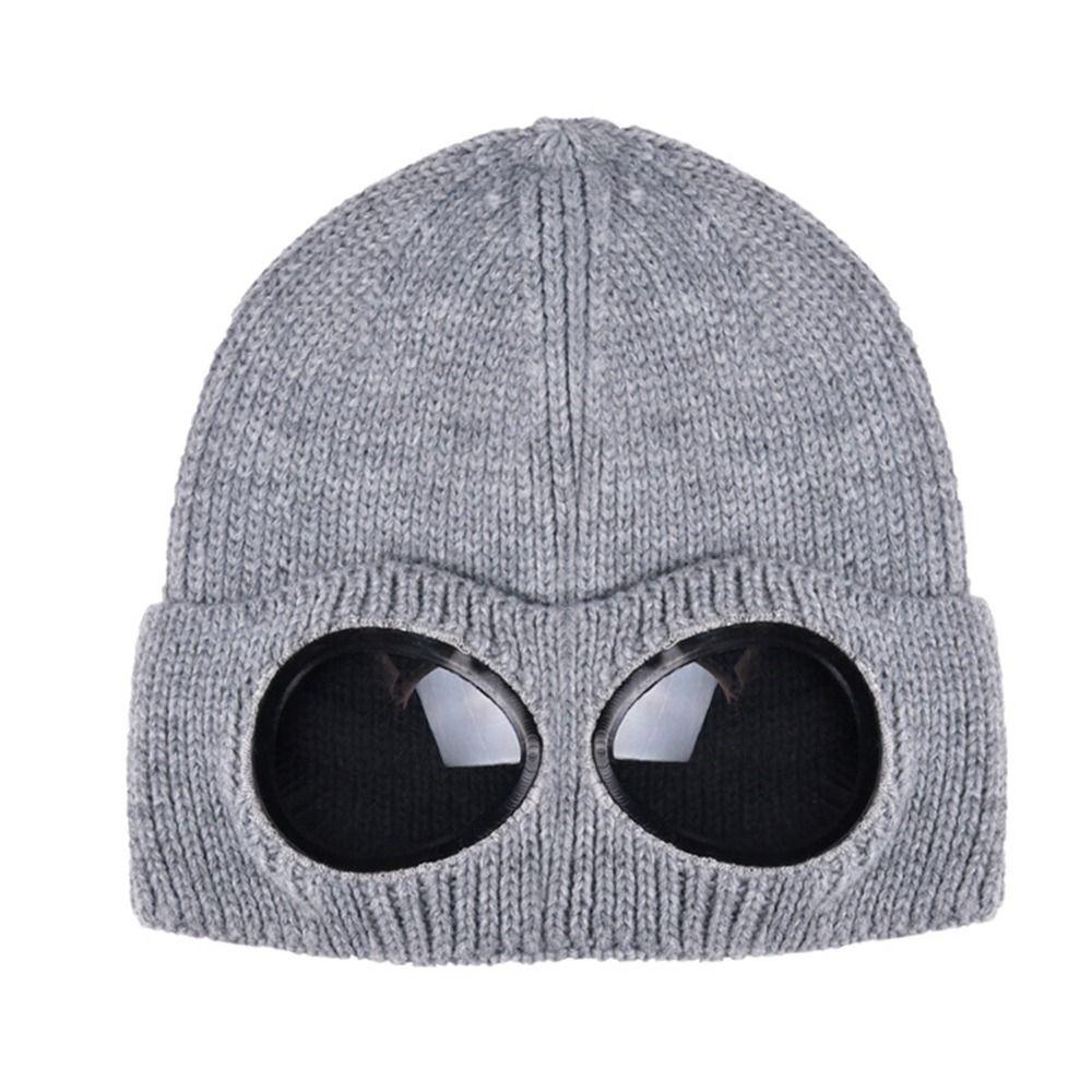 With Glasses Pilot Glasses Cap Men Beanie Caps Women Wool Caps Knitted Hats Ski Cap Korean Beanies