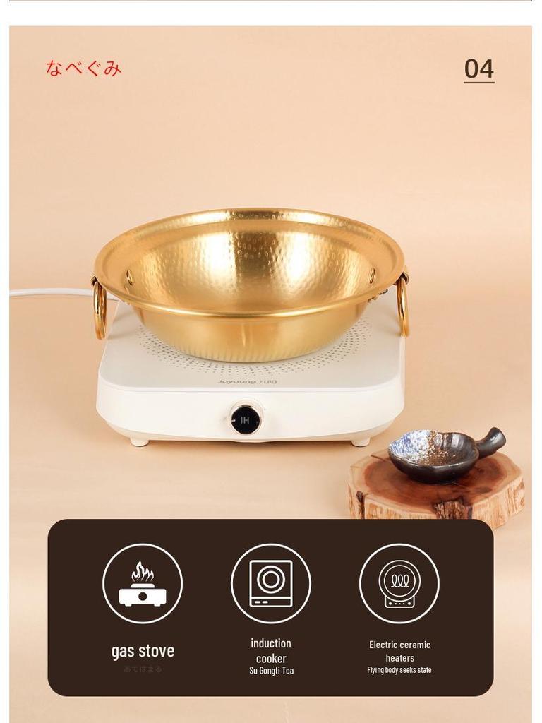 Grote Roestvrijstalen Hete Pot in Koperstijl voor Schaap, Lam en Vis