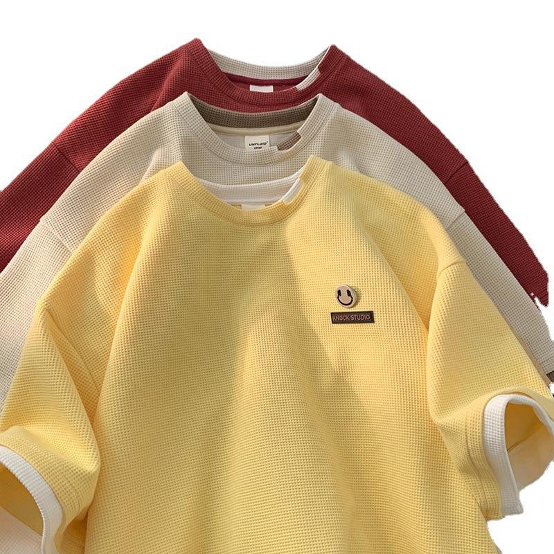 T-shirt Estiva a Maniche Corte da Uomo Due Pezzi Vestibilità Comoda Abbigliamento a Mezza Manica