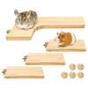 UOPR Small Animal L-Shaped Wooden Corner Stage for Hamsters, 5-Piece Set of Wooden Steps for Chipmunks, Sugar Squirrels, and Chinchillas, and Cages, F