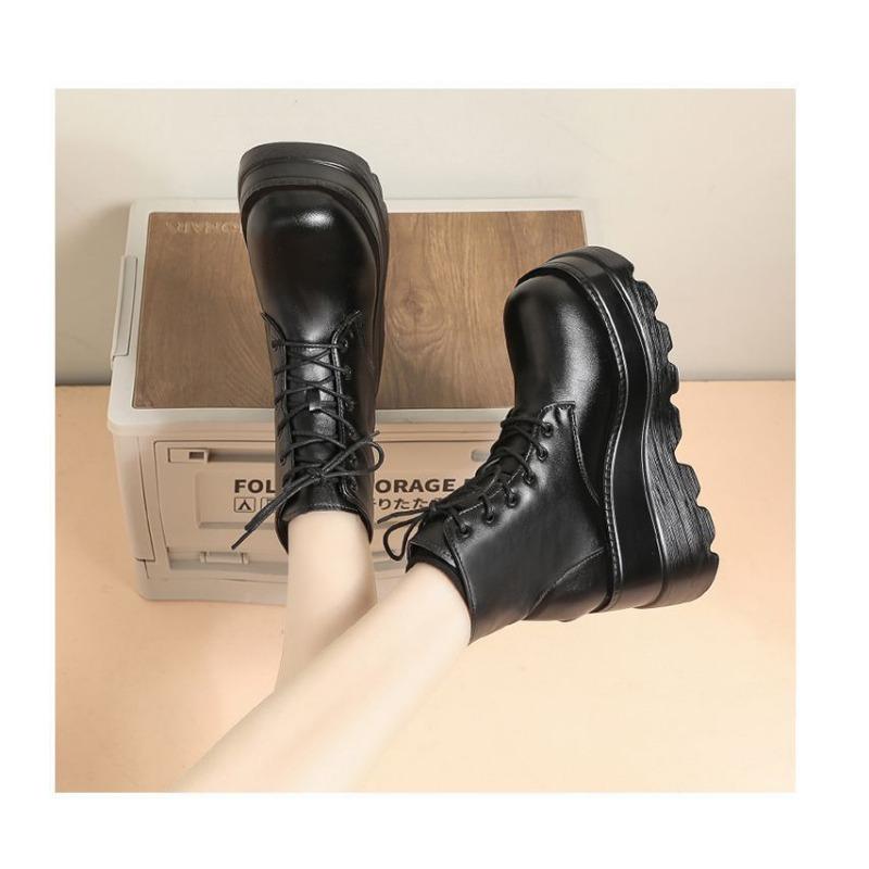 Height Increasing Women High Heels British Style Short Boots