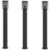 VidaXL Outdoor Floor Lamps and Sensors 3 Pcs Black Stainless Steel, Outdoor Ground Lighting, Ground Lighting of 4006372