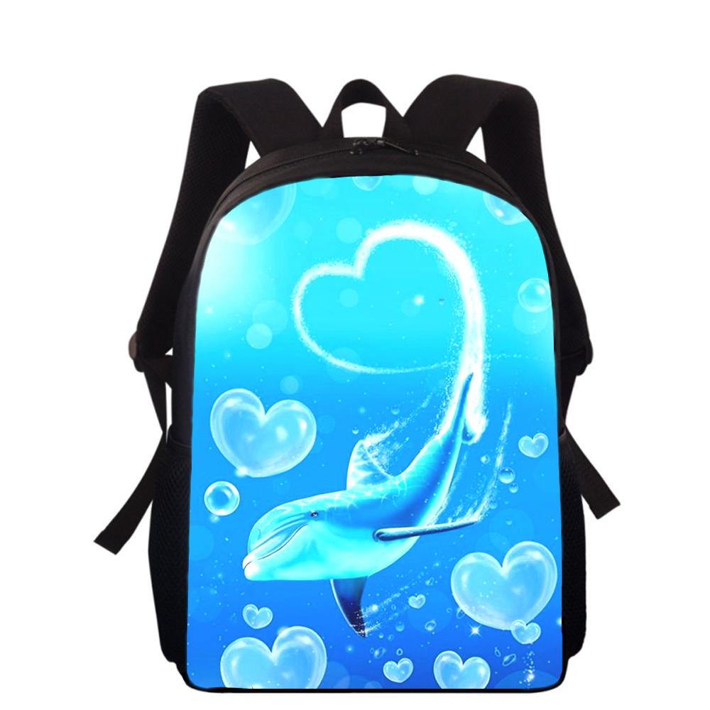 Dolphin Animal 16" 3D Print Kids Backpack Primary School Bags for Boys Girls Back Pack Students School Book Bags