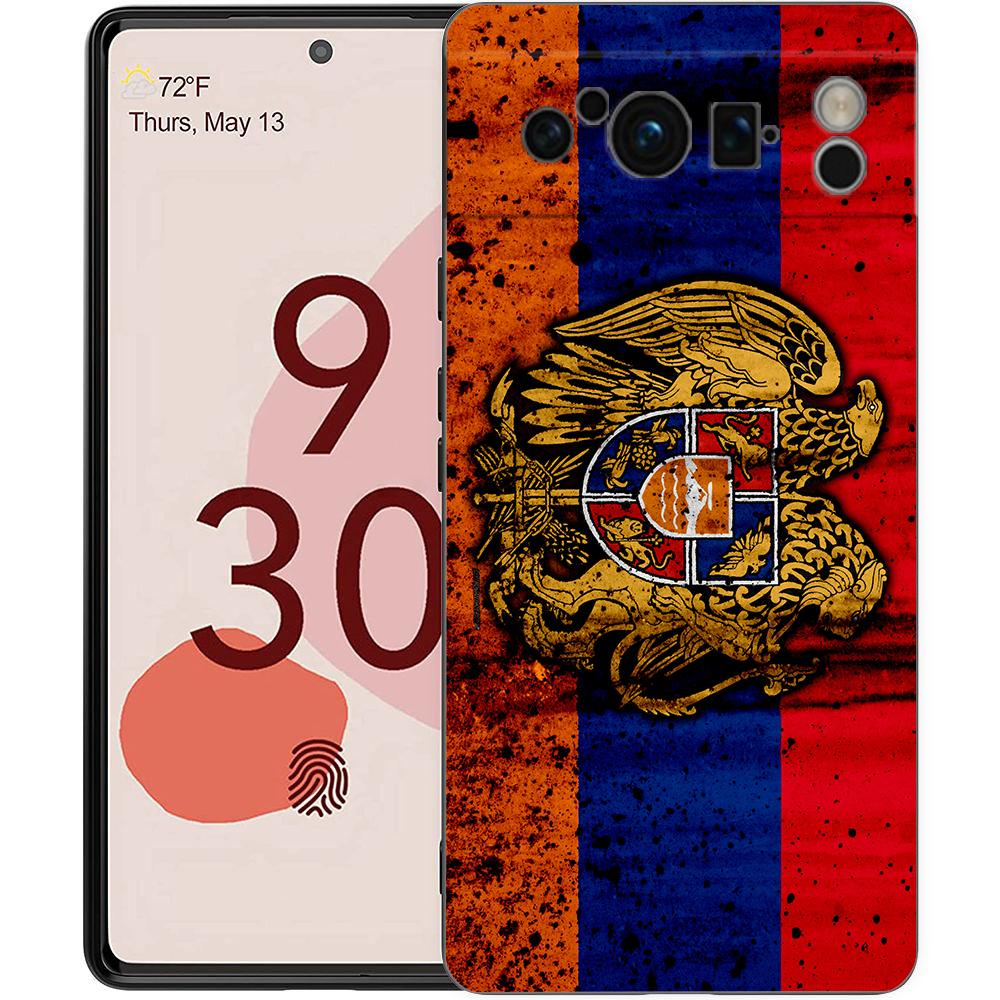

Armenia Armenian Flag For Google Pixel 8 7 6 Pro 6A 5G Black Phone Case Soft Shockproof Back Cover Silicone TPU Shell Coque Pixel 8 Pro